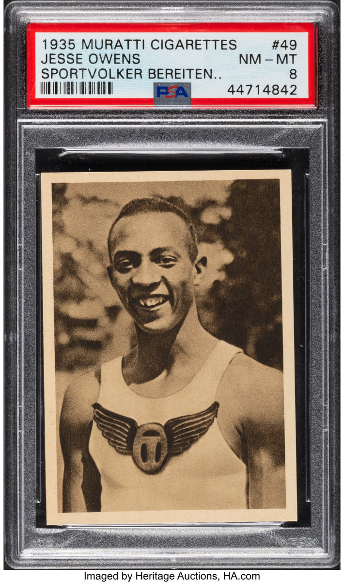 1935 Muratti Cigarettes Jesse Owens rookie card.