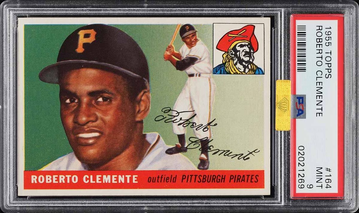 A 1955 Topps Roberto Clemente rookie card sold for more than $1 million at PWCC Marketplace.