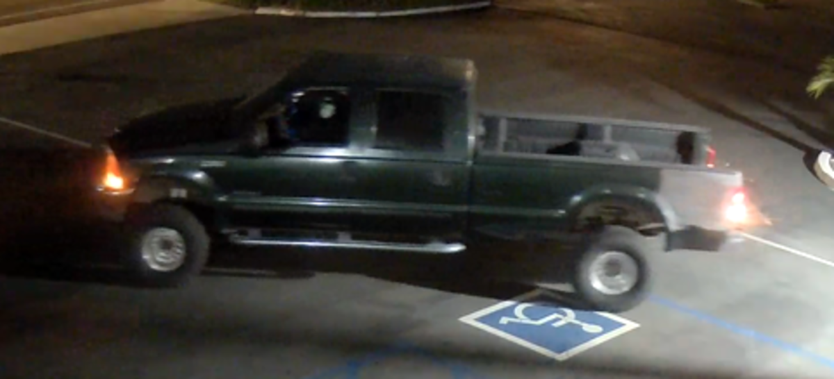 Truck used in the theft of sports cards from the GTS Distribution warehouse in Anaheim, Calif.