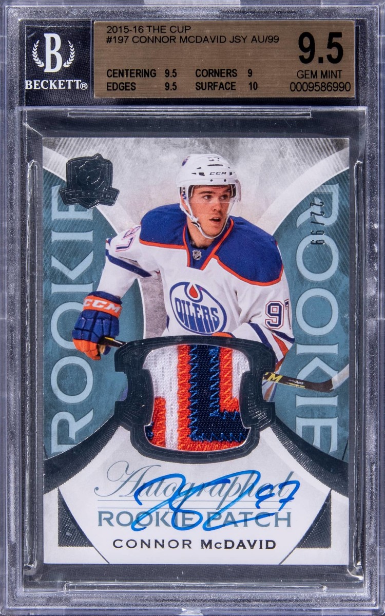 2015-16 The Cup Connor McDavid rookie card.