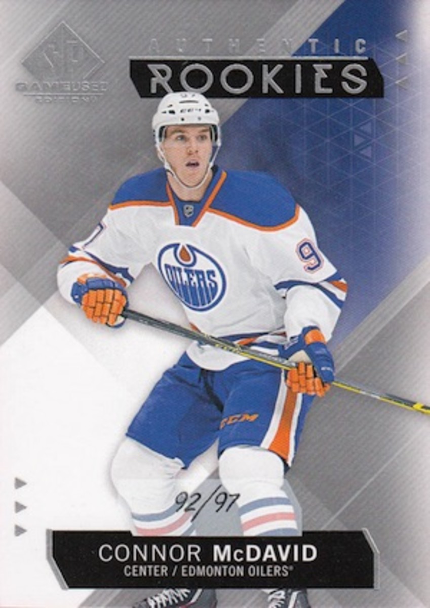 2015-16 SP Game-Used Connor McDavid rookie card.