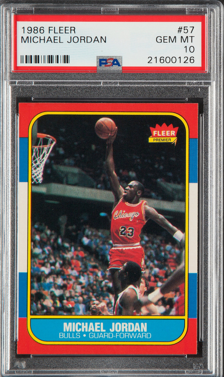 1986-87 Fleer Michael Jordan rookie card.