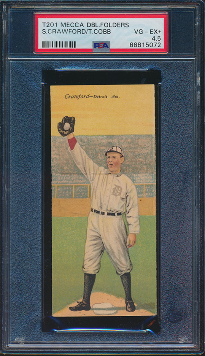 T201 Double Folders card featuring Sam Crawford and Ty Cobb.