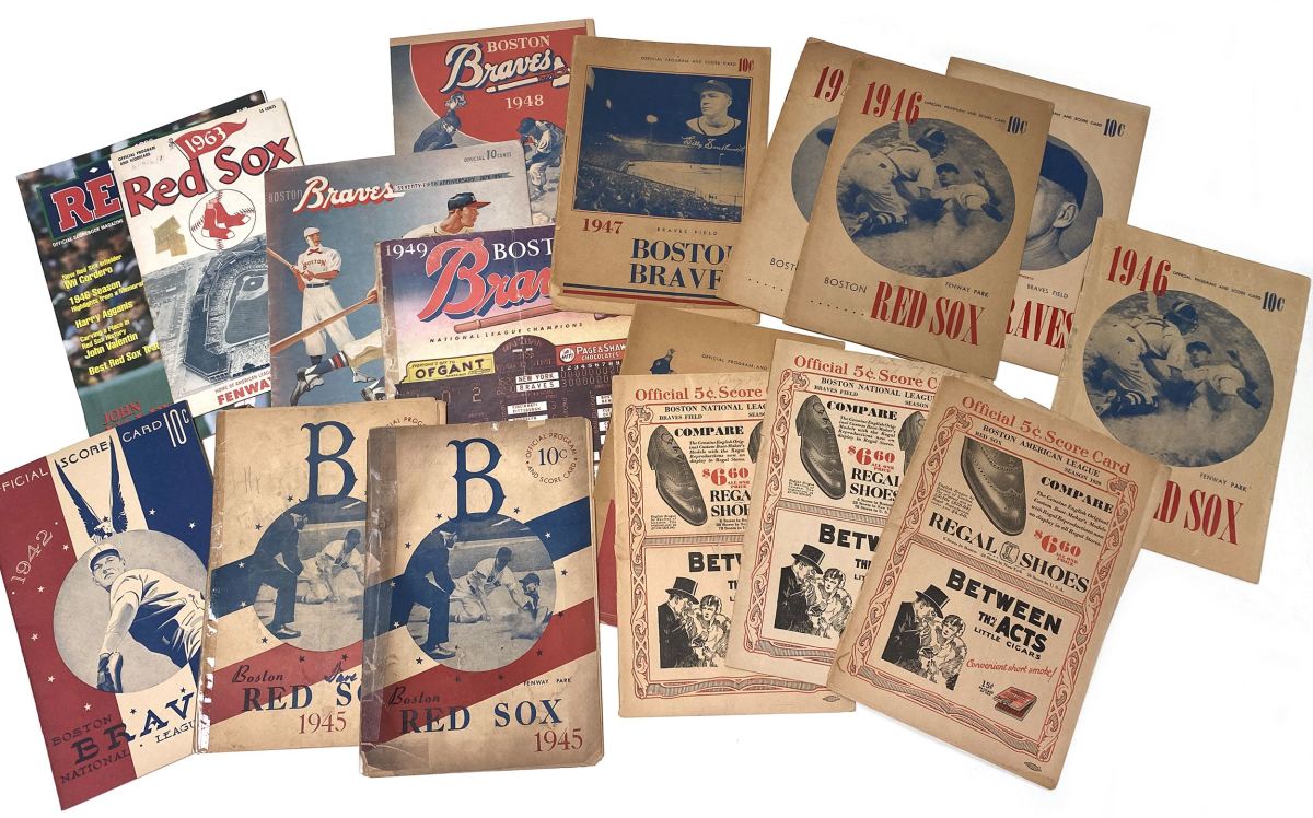 Boston Braves and Boston Red Sox programs and scorecards from the 1920s-40s.