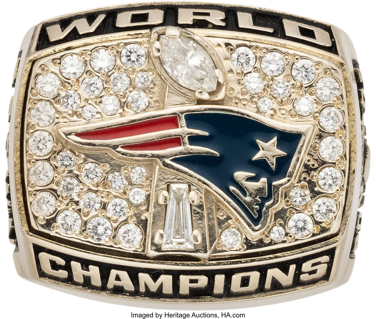 2001 New England Patriots Super Bowl ring presented to wide receiver Troy Brown.