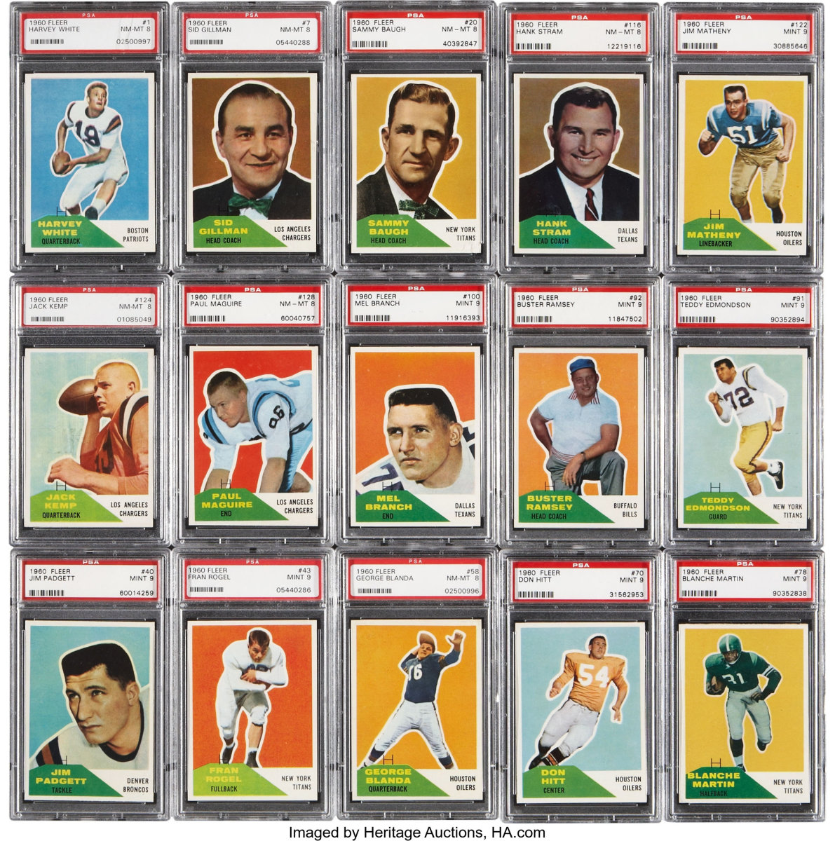 1960 Fleer Football cards.