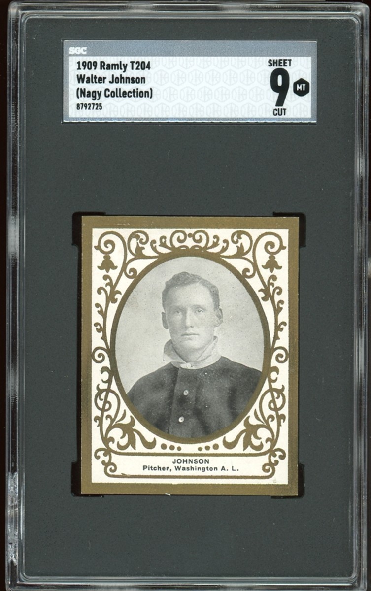 1909 Ramly T204 Walter Johnson card.
