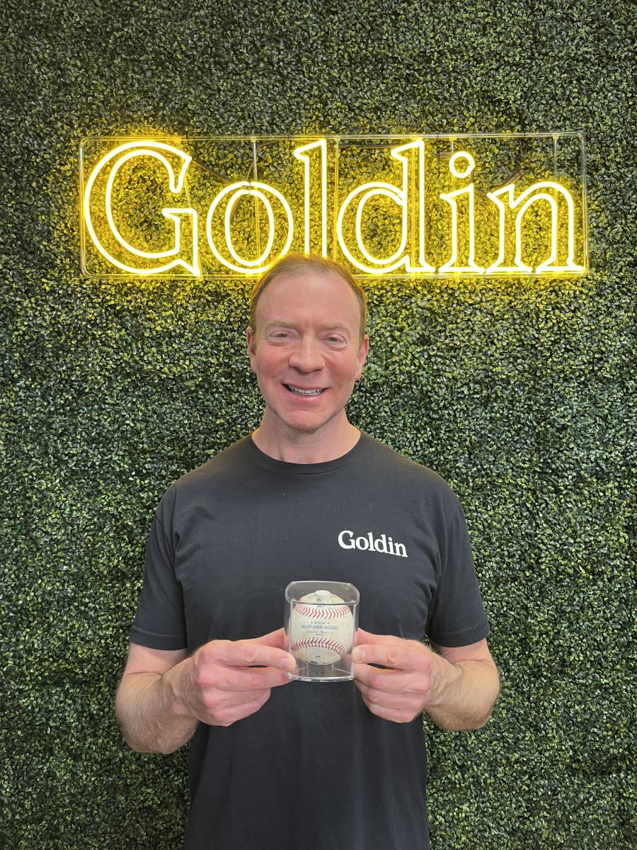 Goldin Co. Founder and Executive Chairman Ken Goldin with Aaron Judge's 62nd home run ball.