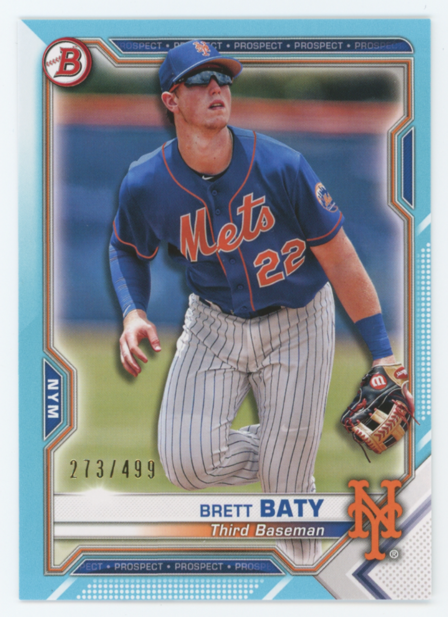 Bowman Prospects Brett Baty rookie card.