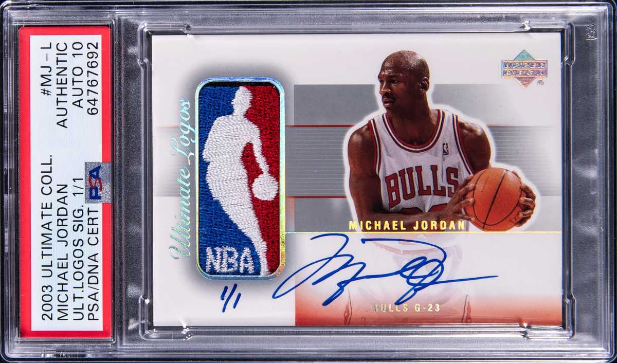 Michael Jordan 1/1 Logoman card sets hobby record - Sports Collectors ...