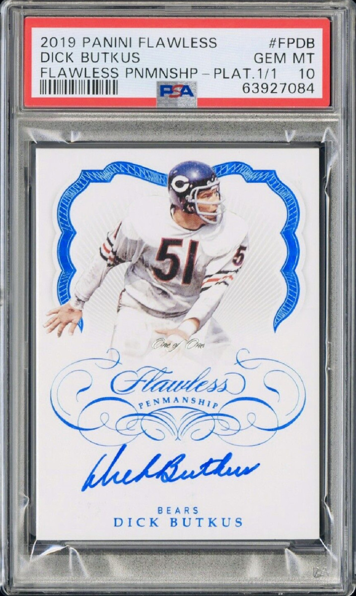 DICK BUTKUS AUTOGRAPHED CHICAGO BEARS STAT JERSEY JSA