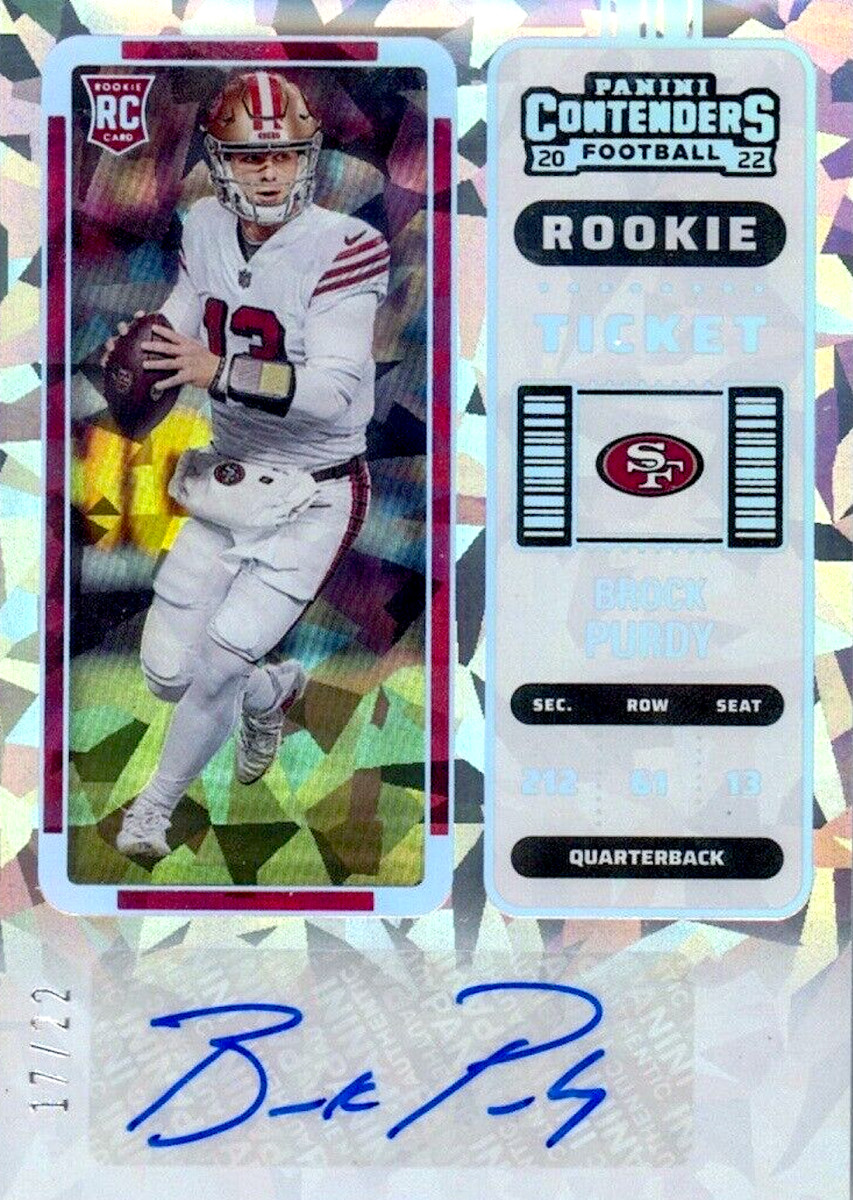 BROCK PURDY 1/6 - Chronicles Draft Picks Green cheapest Cracked Ice Rookie Card **/6**