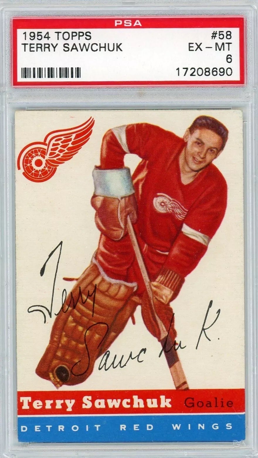 1954 Topps Terry Sawchuk card. 