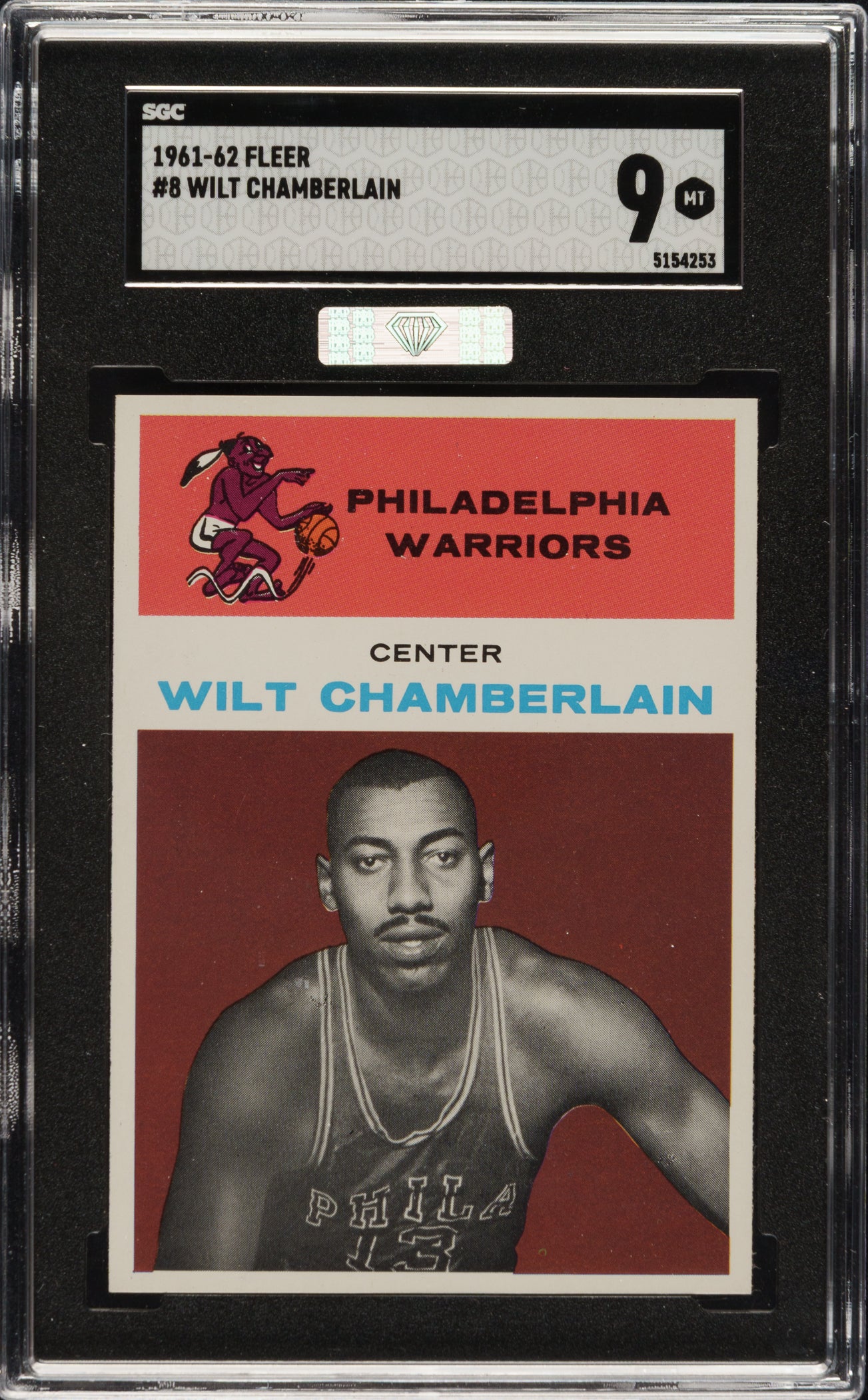 1961-62 Fleer Wilt Chamberlain rookie card. 