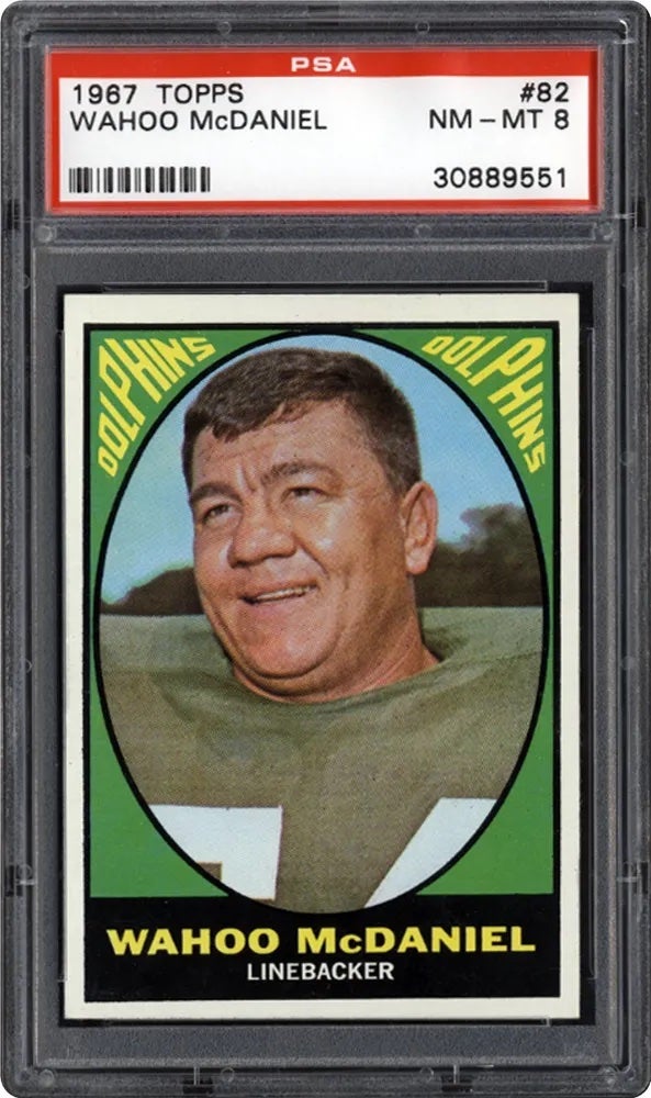1967 Topps Football Wahoo McDaniel card. 