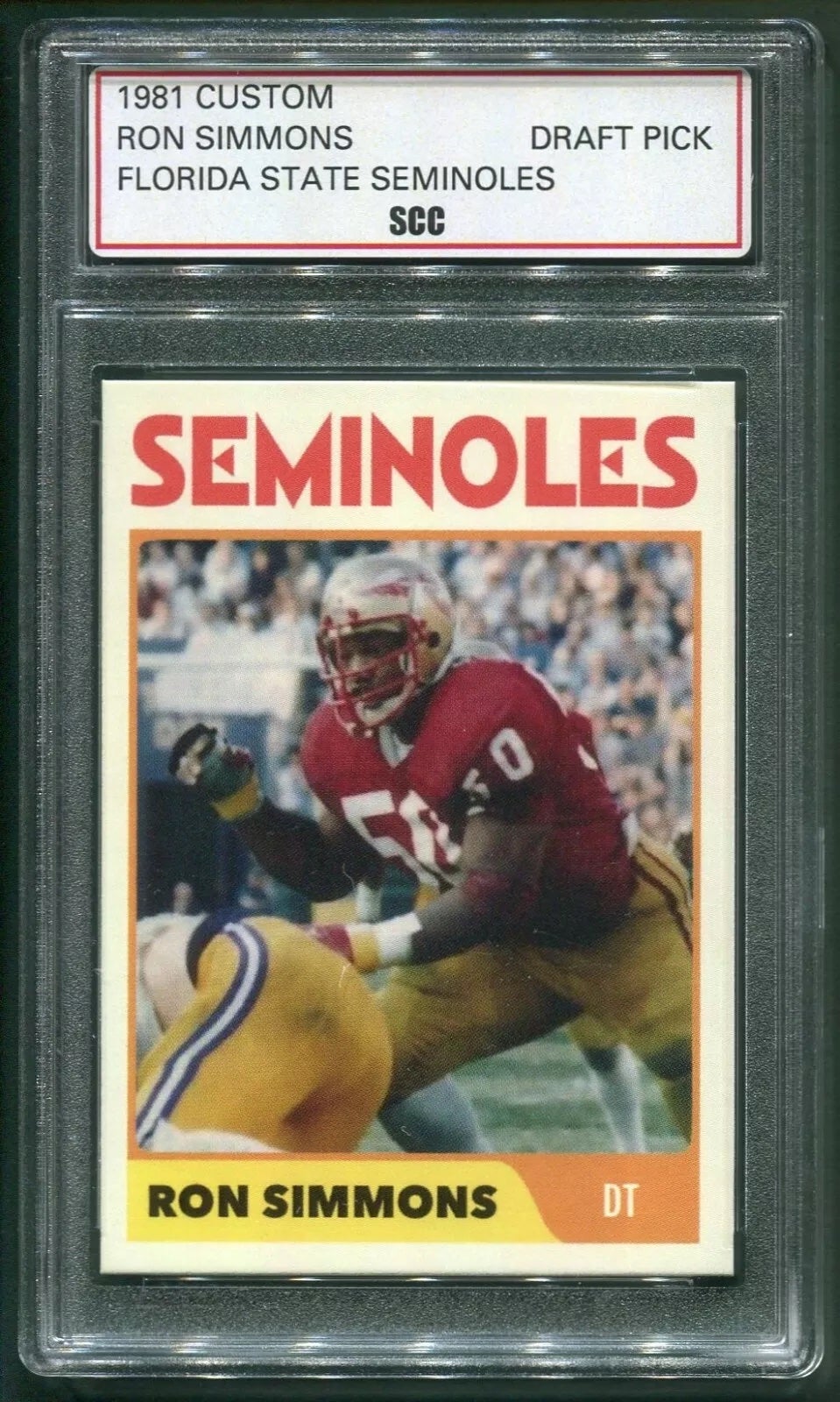 1981 Custom Ron Simmons Florida State Seminoles card. 