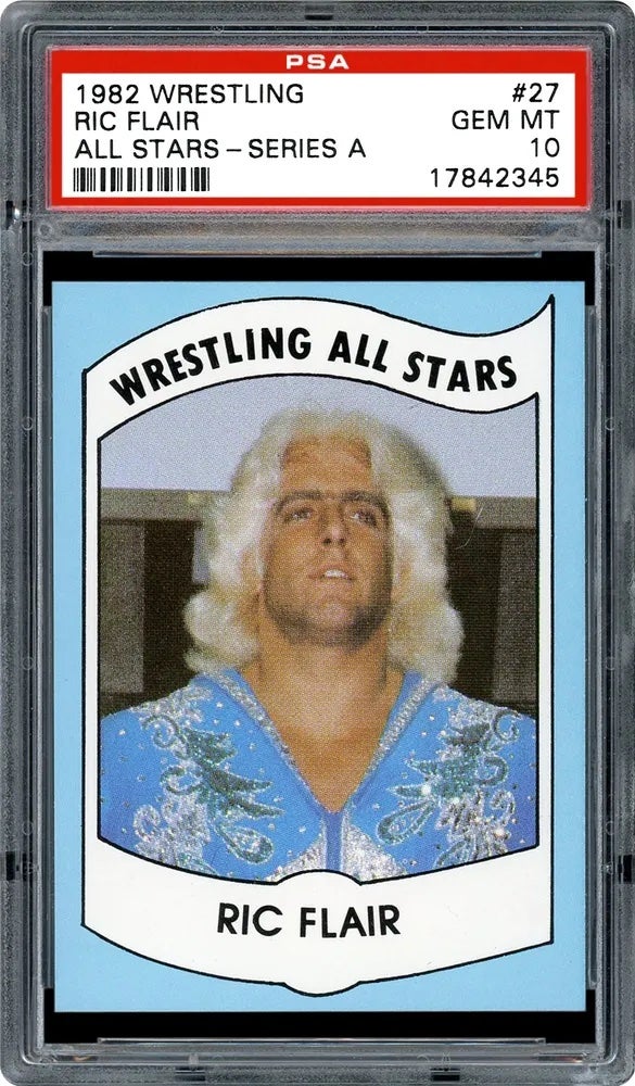 1982 Wrestling All Stars Series A Rick Flair card. 
