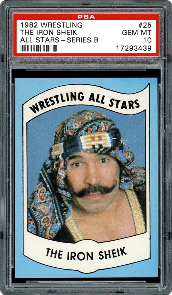 1982 Wrestling All Stars Series B The Iron Sheik card. 