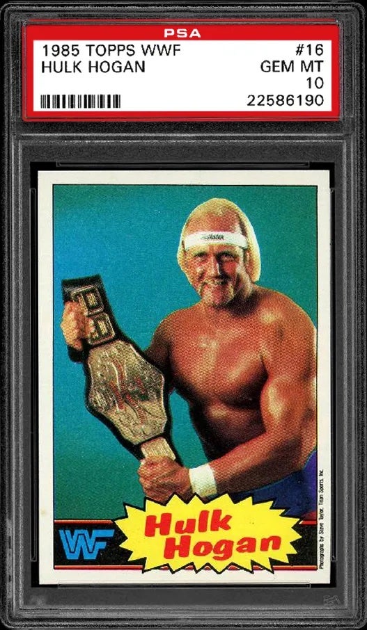 1985 Topps WWF Hulk Hogan card. 
