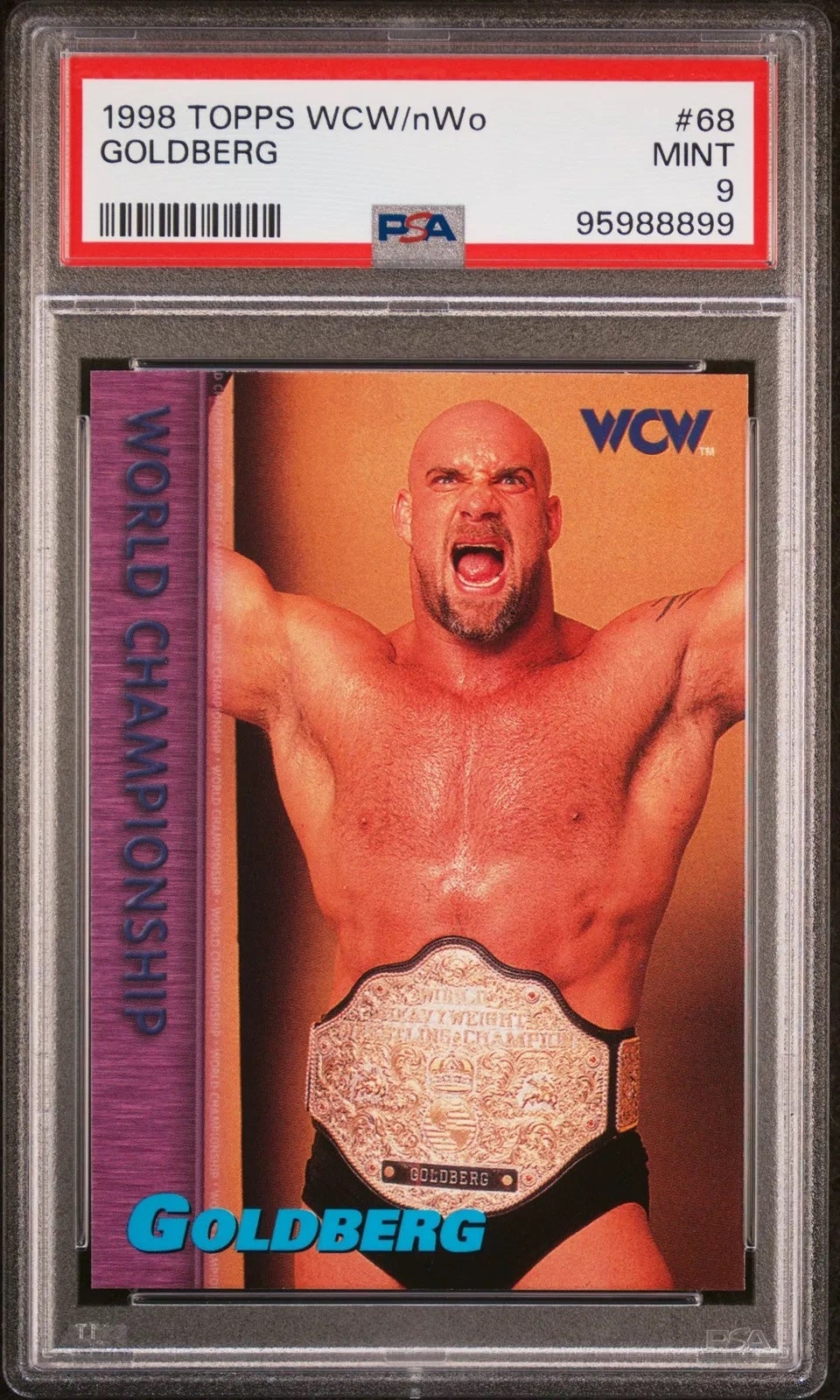 1998 Topps WCE/nWo Goldberg card. 