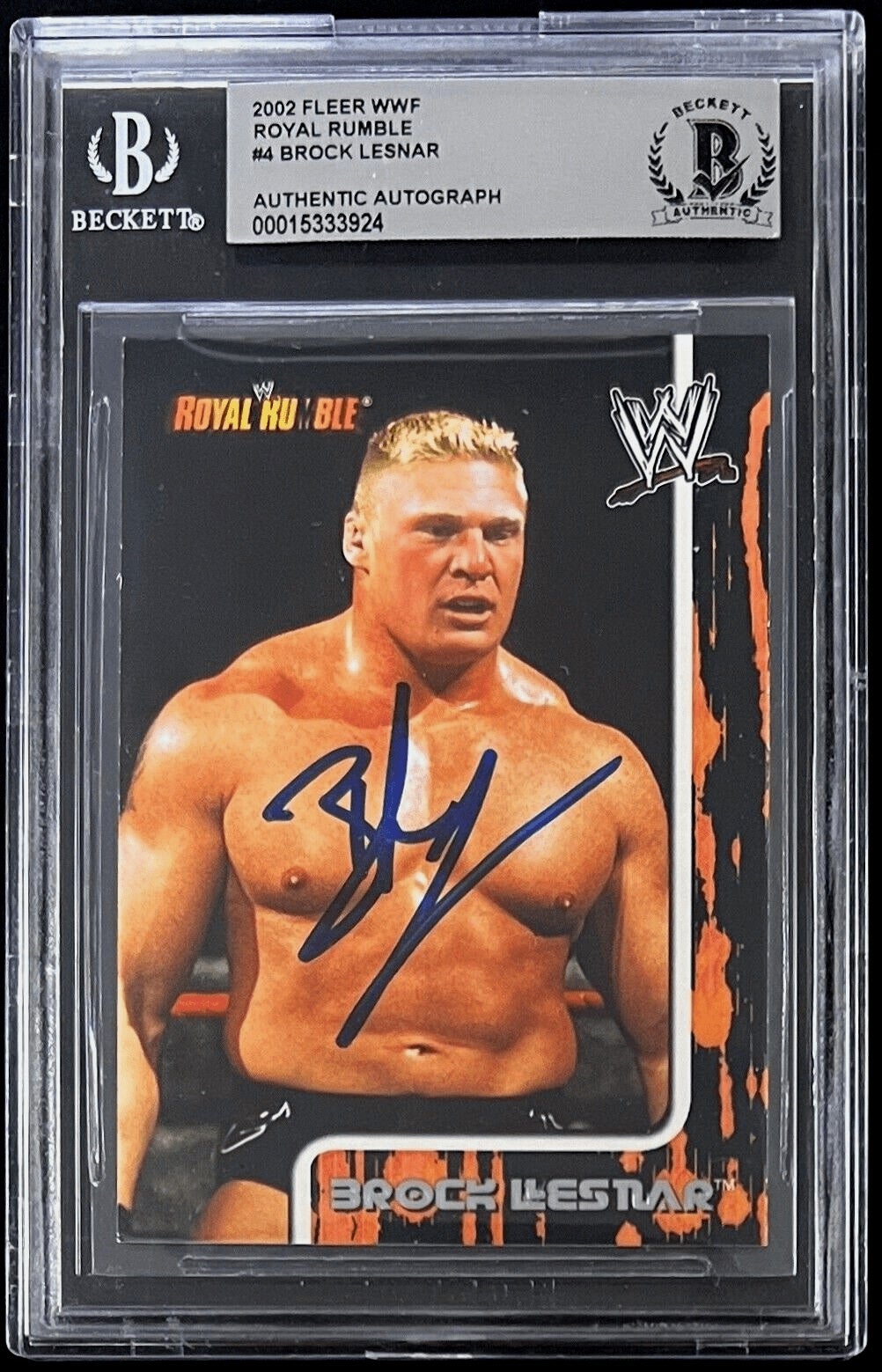 2002 Fleer WWF Royal Rumble Brock Lesnar card. 