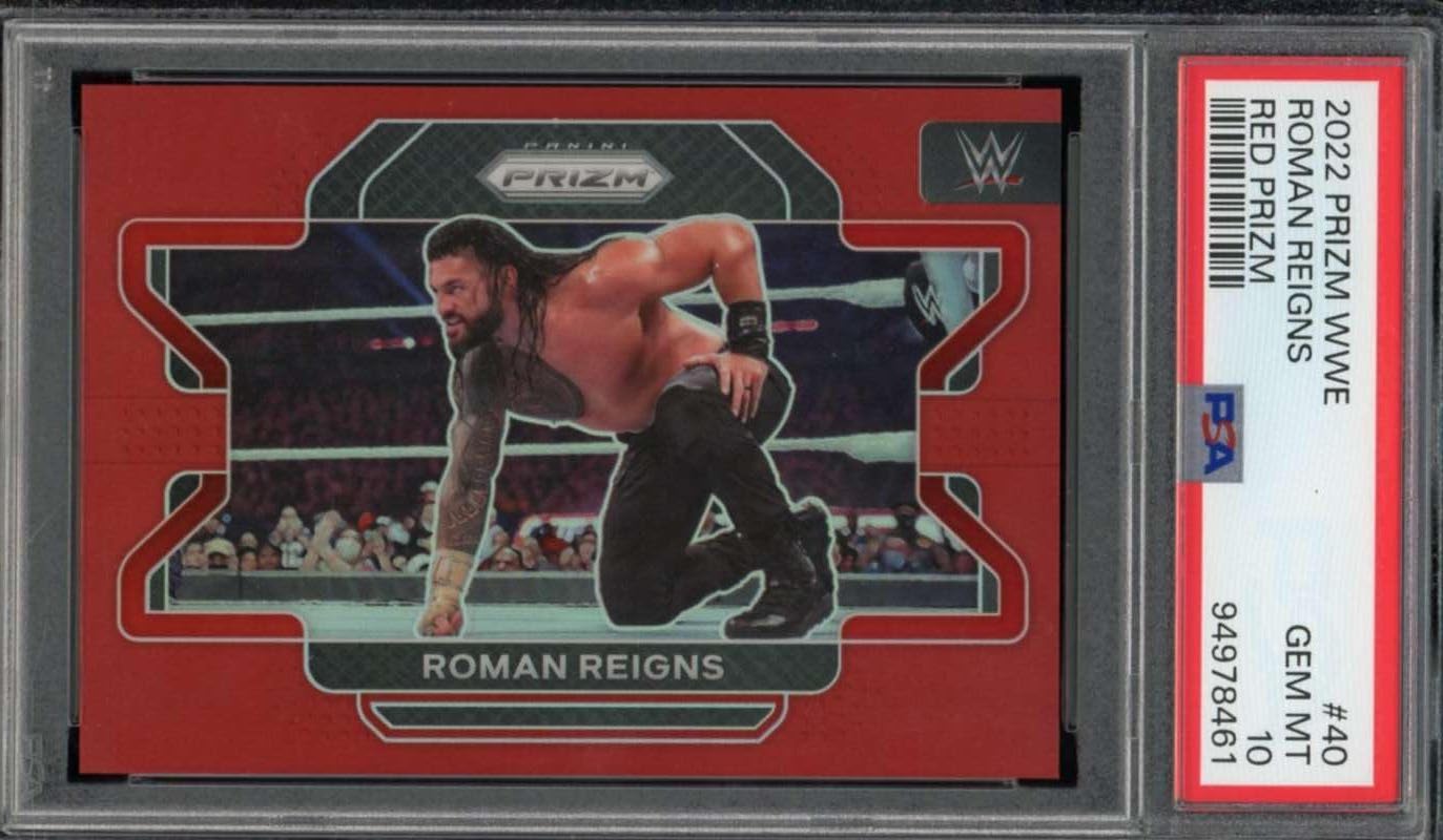 2022 Panini Prizm WWE #40 Roman Reigns card. 