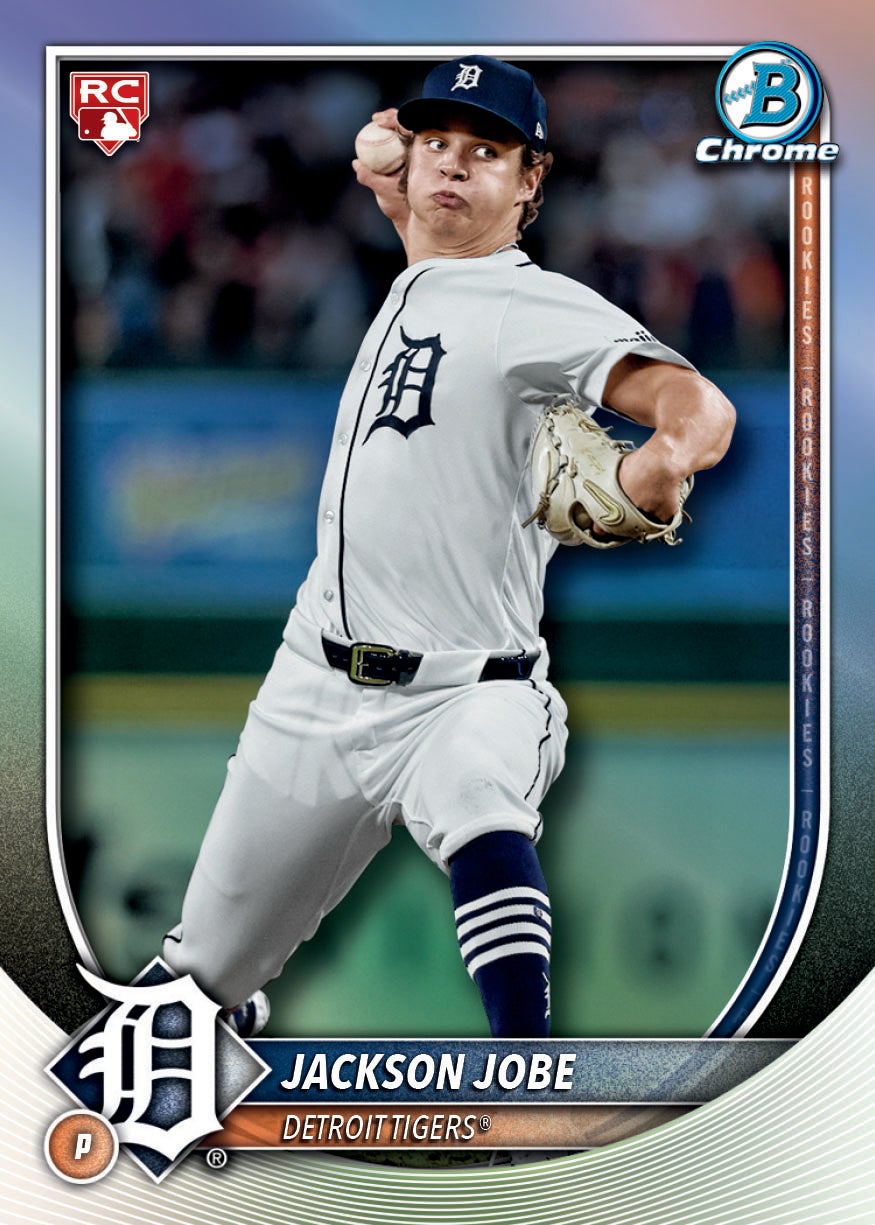 2025 Bowman Chrome Jackson Jobe Red Rookie Redemption card. 