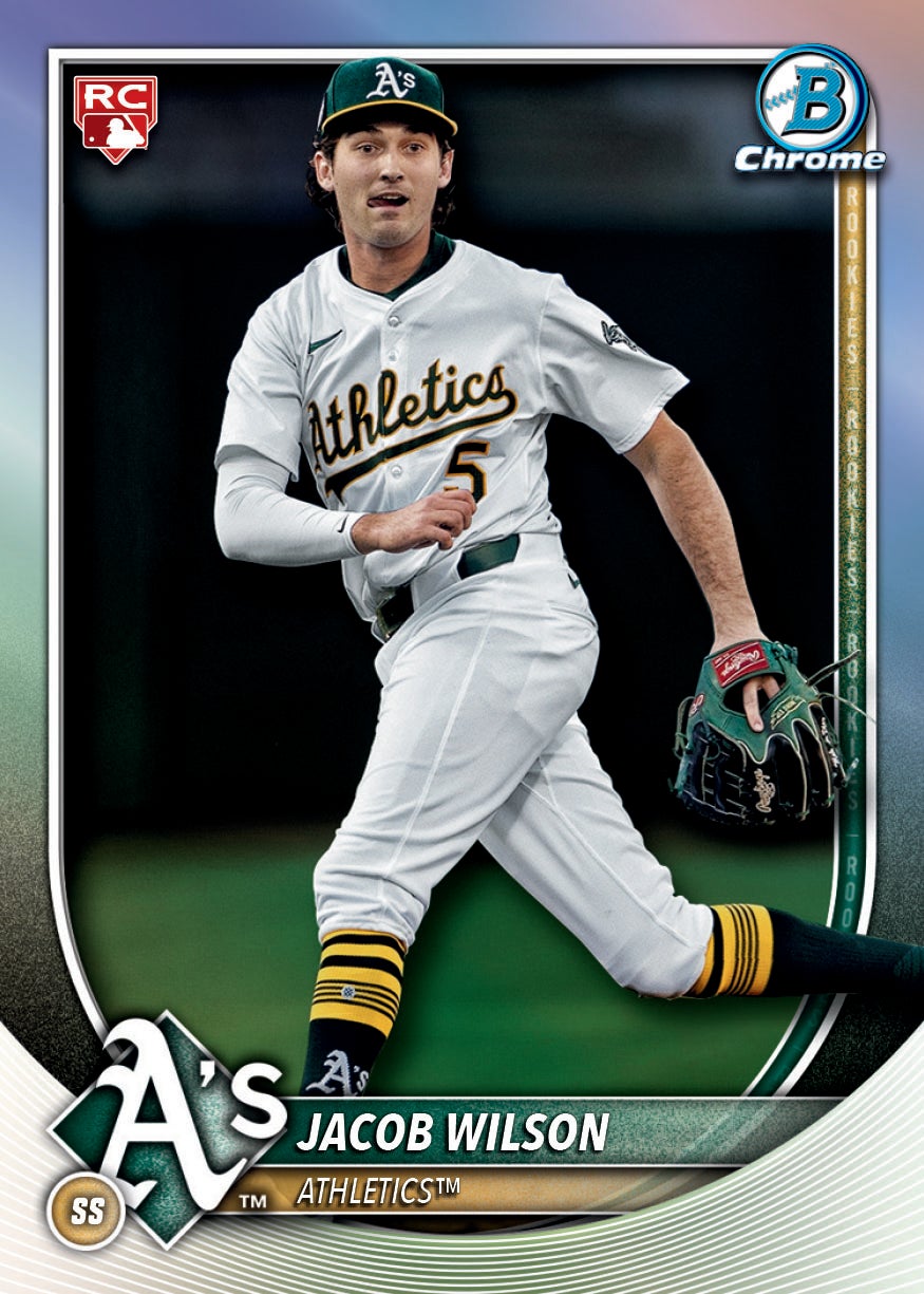 2025 Bowman Chrome Jacob Wilson  Red Rookie Redemption card. 