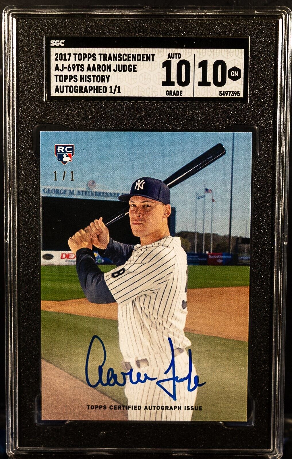 2017 Topps Transcendent Collection/1987 Edition autographed Aaron Judge card. 
