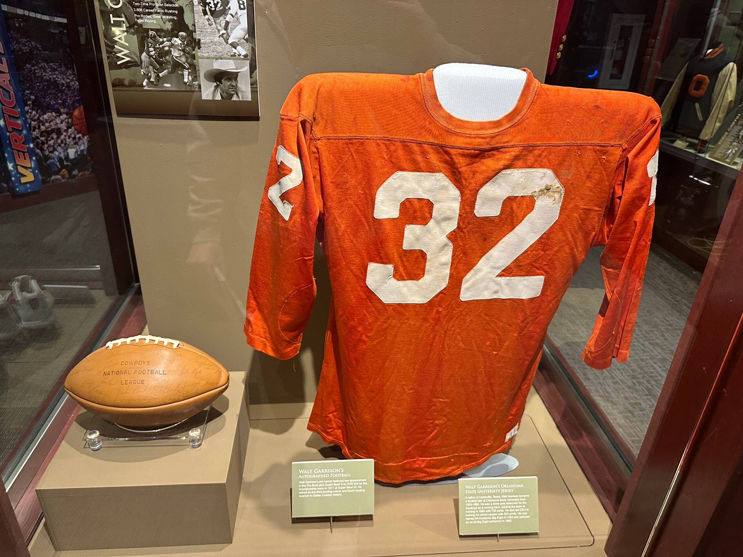 Walt Garrison exhibit at the Oklahoma Sports Hall of Fame. 
