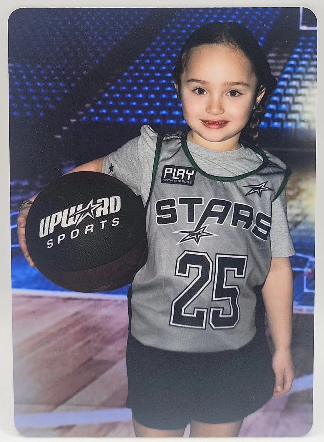 Isabella Reid in her Upward Basketball uniform. 