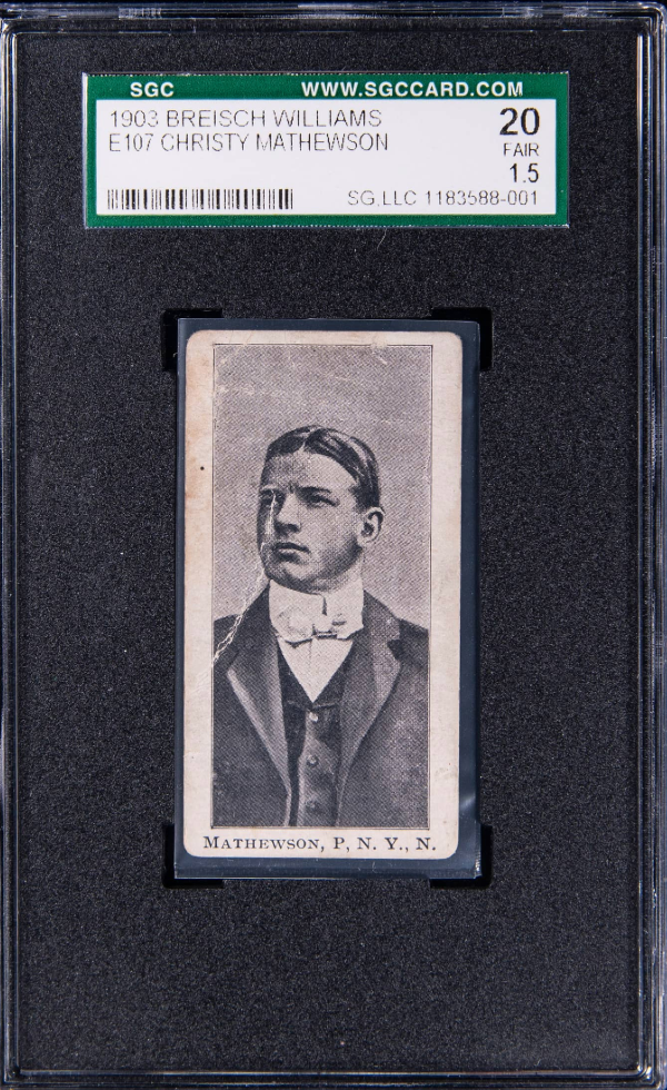 1903 Breisch Williams E107 Christy Mathewson card. 