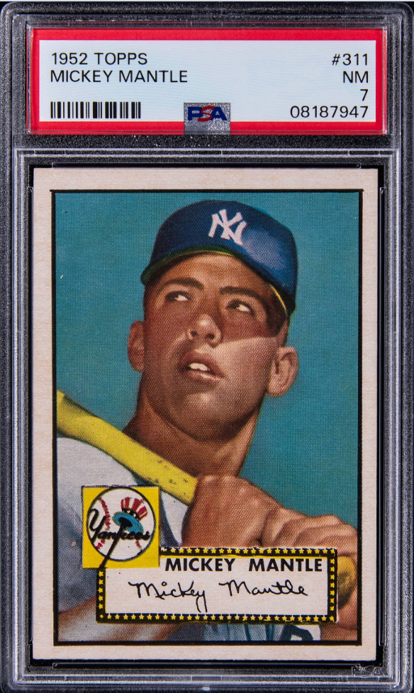 952 Topps Mickey Mantle card. 