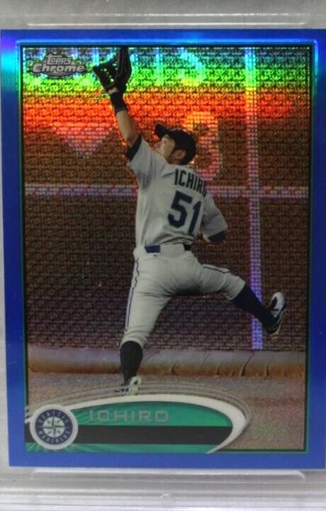 2012 Topps Chrome Ichiro Suzuki Blue Refractor.