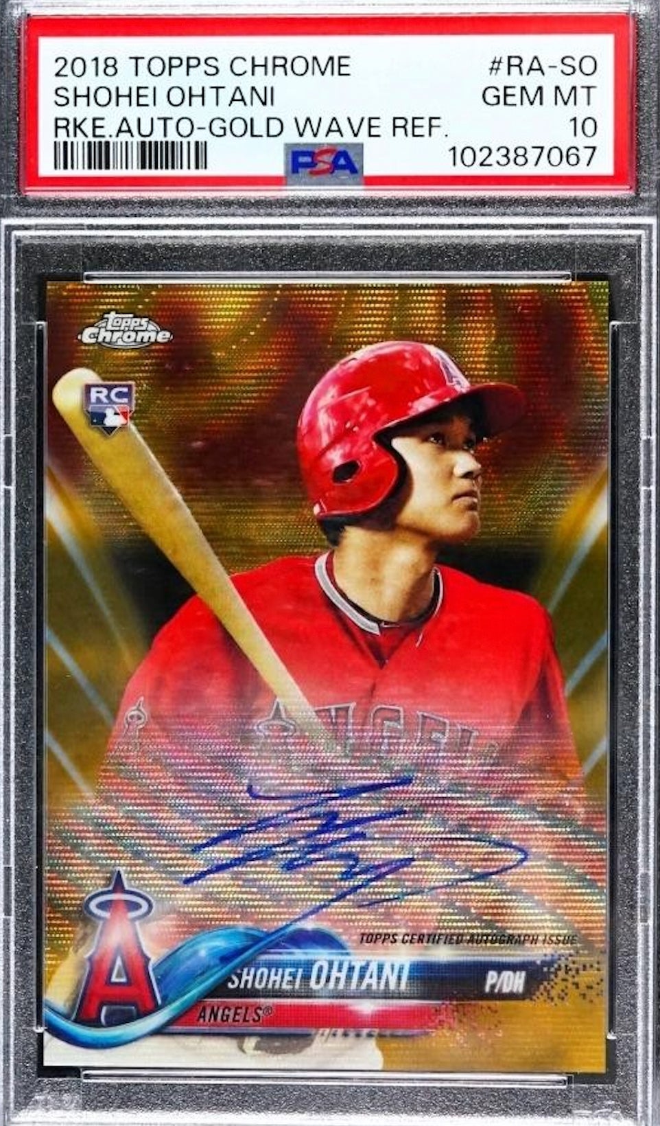 2018 Topps Chrome Shohei Ohtani Auto Gold Wave Refractor. 