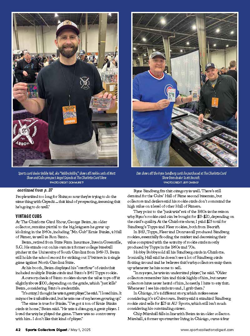 A Cubs fan and collector goes shopping for Cubs cards. 