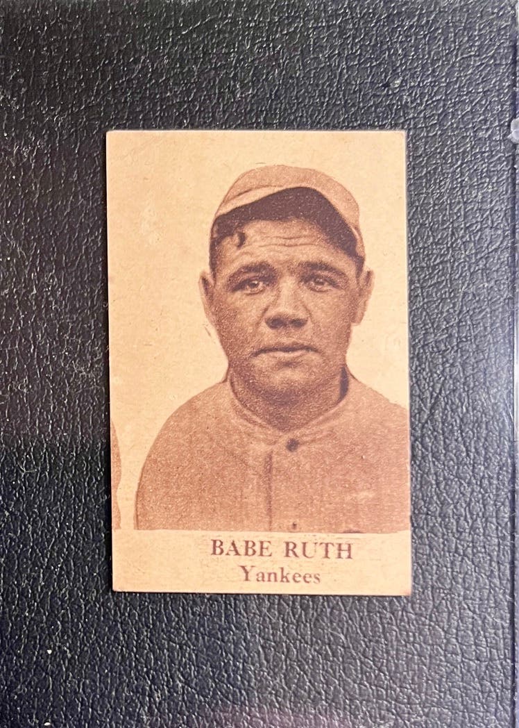 1920s W-UNC “Shoulderless” Babe Ruth strip card.