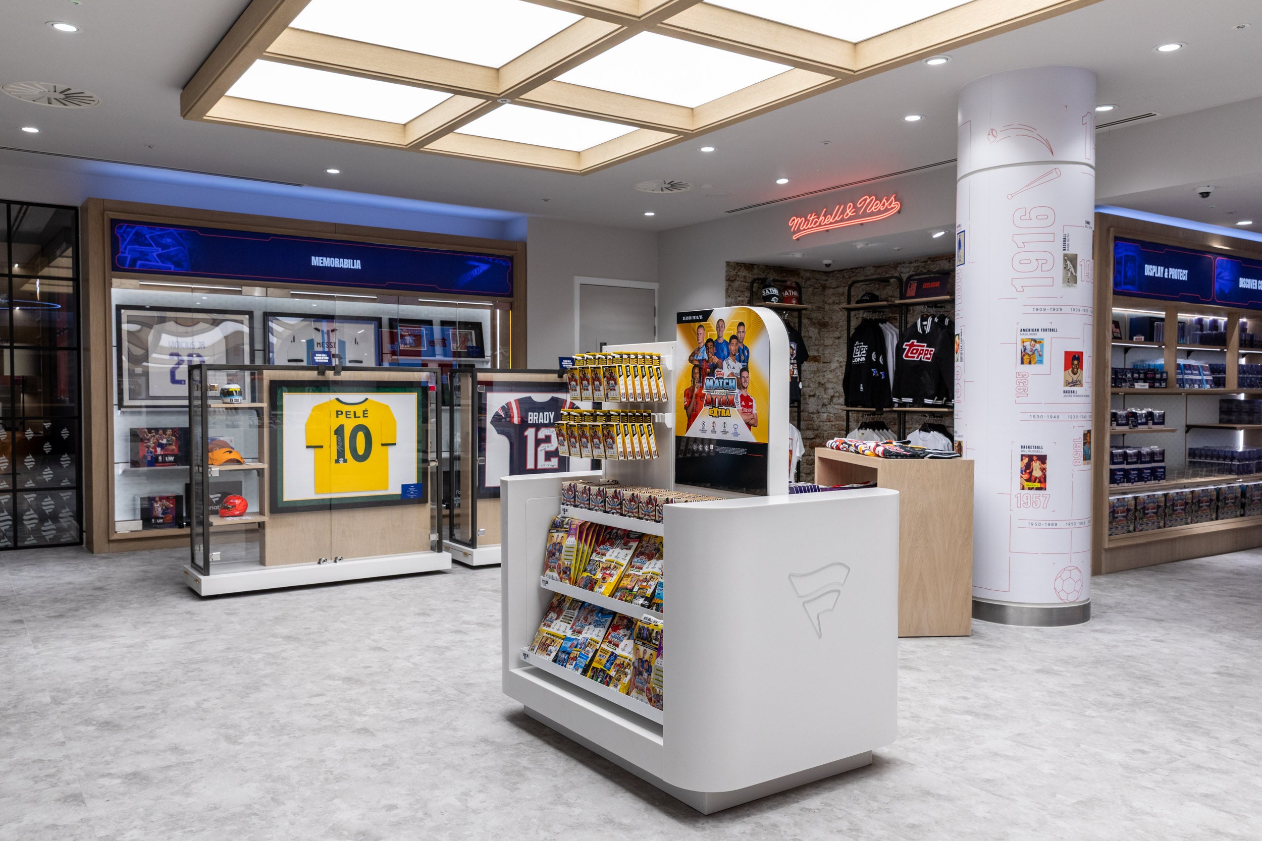 The spacious Fanatics Collectibles store in London features a PSA submission center. 