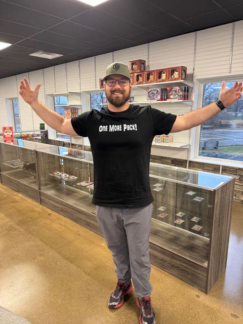 Former MLB pitcher J.J. Hoover at his Hoov's Hangout hobby shopt.