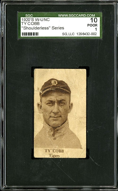 1920s WUNC “Shoulderless” Ty Cobb card.