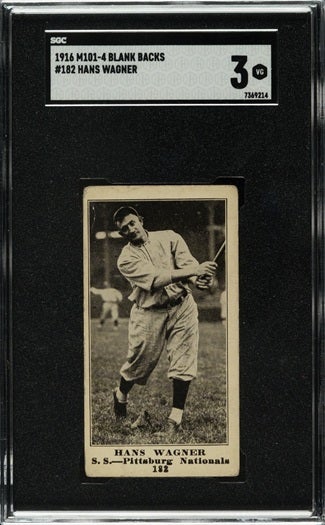 1916 M101-M Blank Backs Honus Wagner card. 