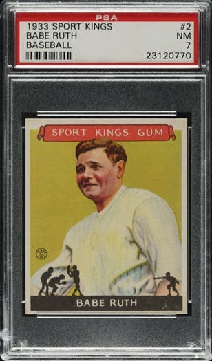 1933 Sport Kings Babe Ruth card.