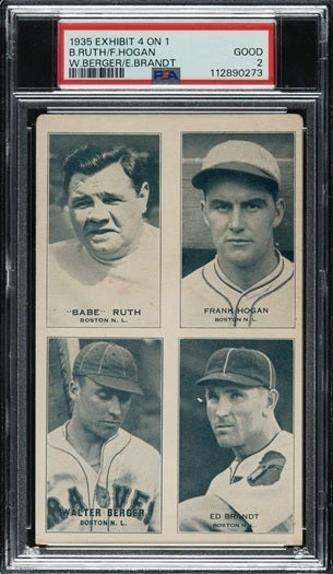1935 Exhibit  4 on 1 Babe Ruth card. 