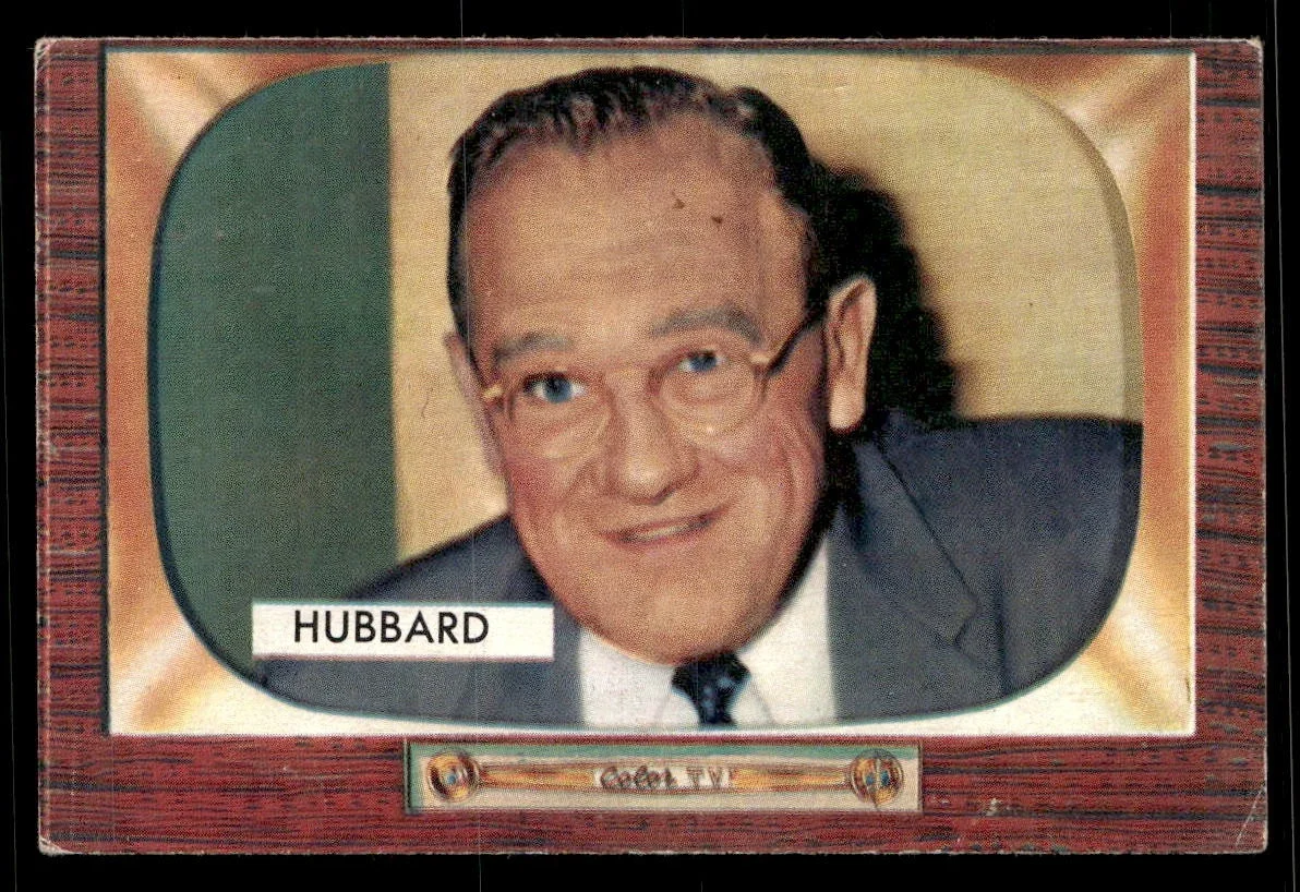 1955 Bowman Baseball card of umpire Cal Hubbard. 