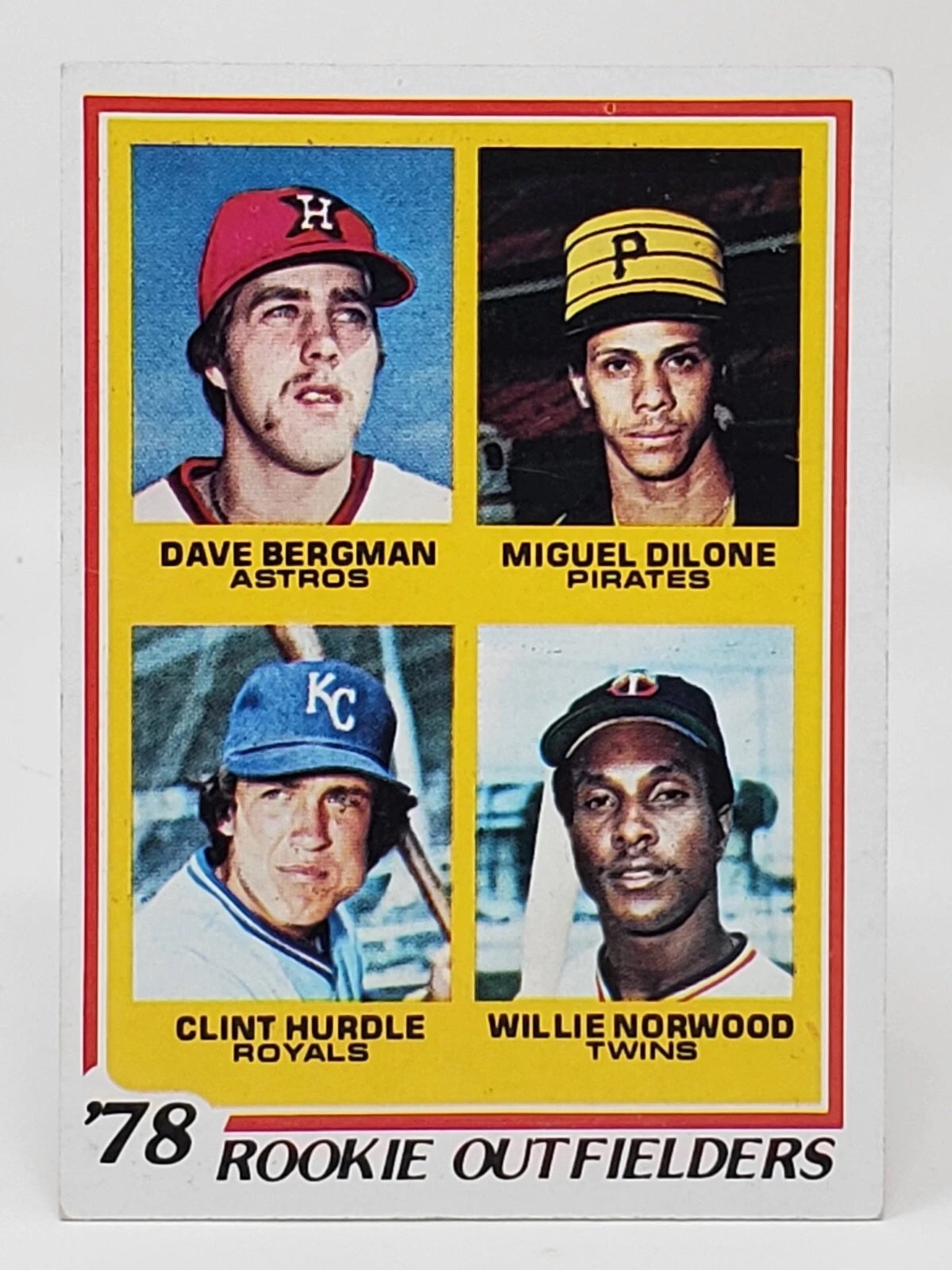 1978 Topps Clint Hurdle/Willie Norwood/Dave Bergman/Miguel Dilone rookie card. 
