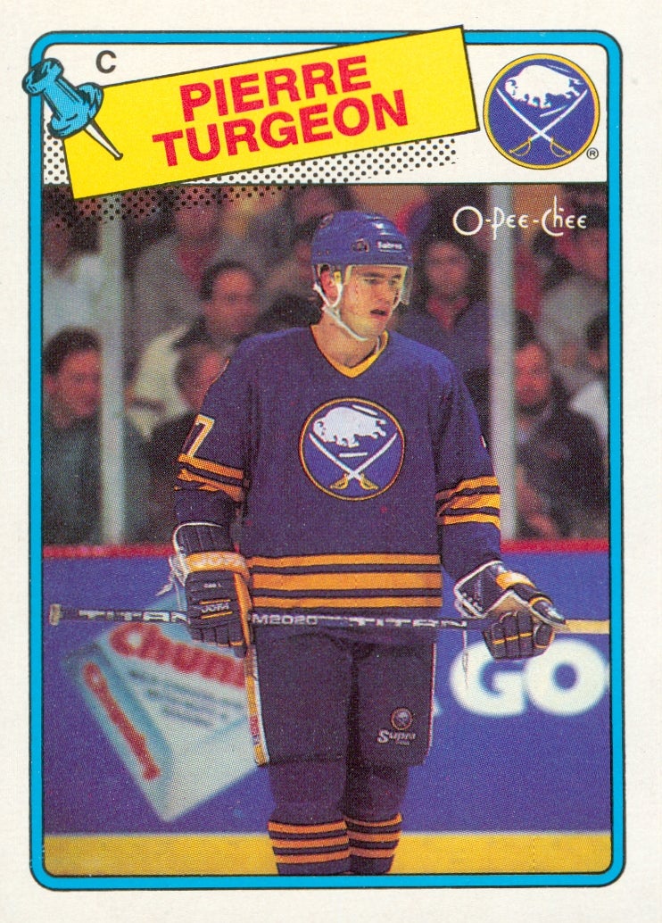 1988-89 O-Pee-Chee #194 Pierre Turgeon rookie card. 