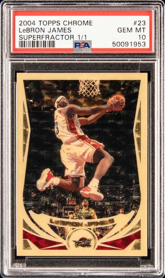 2004 Topps Chrome LeBron James #1/1 Superfractor. 