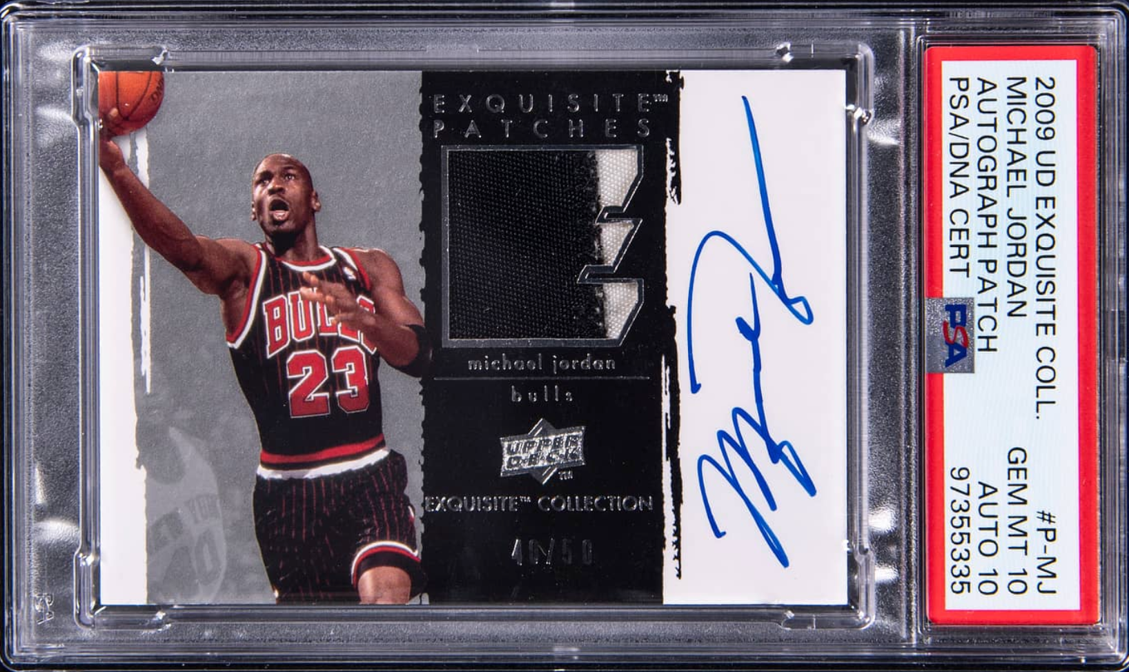 2009 Upper Deck Exquisite Collection Michale Jordan Patch Auto card. 