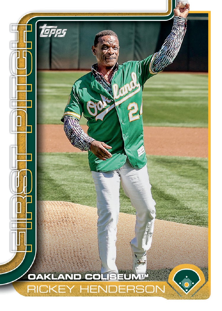 2025 Topps Baseball Series 2 Rickey Henderson First Pitch card. 