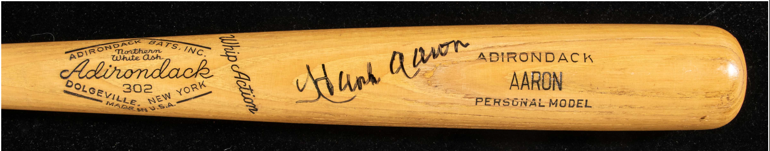 Hank Aaron autographed professional model bat circa 1968-69. 
